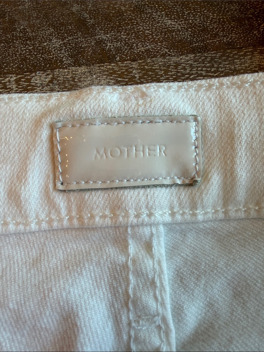 MOTHER The Hustler Ankle Fray Jeans in off white, size 28 - Picture 6 of 6